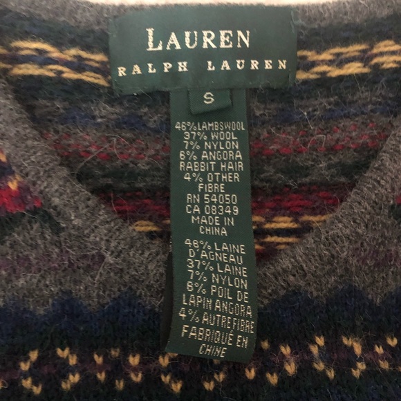 Ralph Lauren Vintage Wool V neck Sweater Sz S - Picture 8 of 8